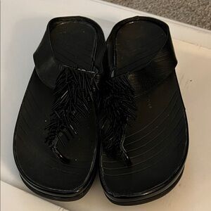 Black Beaded Sandals